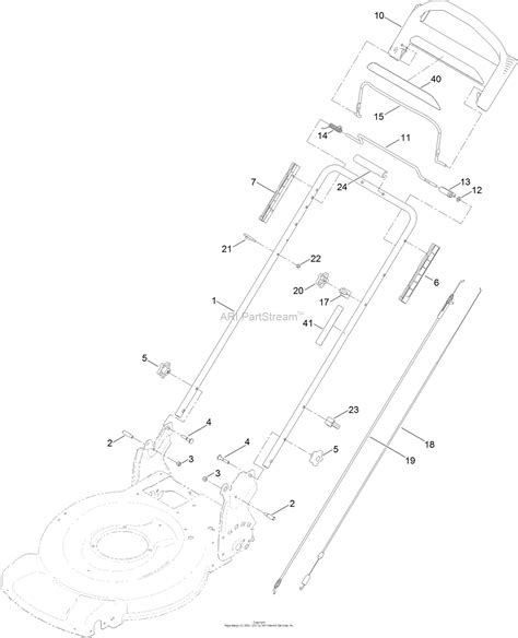 toro   recycler lawn mower sn   parts diagram  handle assembly