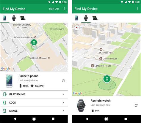 find  device googles reworked device tracking app