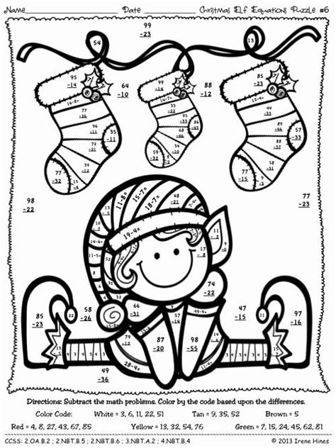 printable christmas math coloring pages   gmbarco