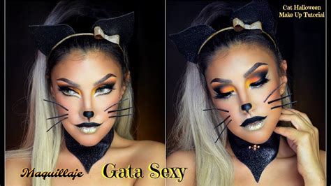 maquillaje de gata 🐱sexy cat halloween makeup tutorial auroramakeup youtube