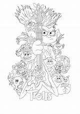 Trolls Tour Coloring Pages Troll Printable Print Poppy Wonder sketch template