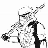 Stormtrooper Coloring Stencil Battlefront Erex Rustique Rancor sketch template