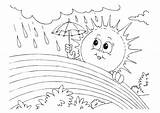 Coloring Pages Weather Sun Rainy Printable Fish Colouring Kids Drawing Sunny Tsunami Preschool Preschoolers Rain Getcolorings Windy Getdrawings Halloween Spring sketch template