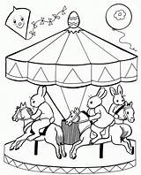 Coloring Round Merry Go Pages Horses Horse Carousel Popular Coloringhome sketch template