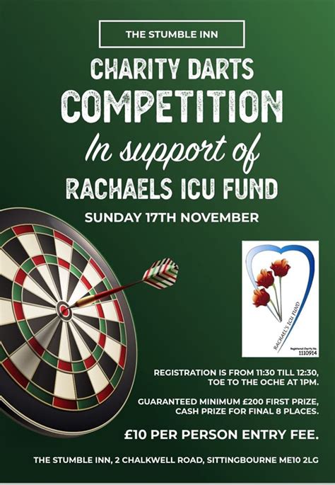charity darts comp  support  rachaels icu fund  november  kent darts organisation