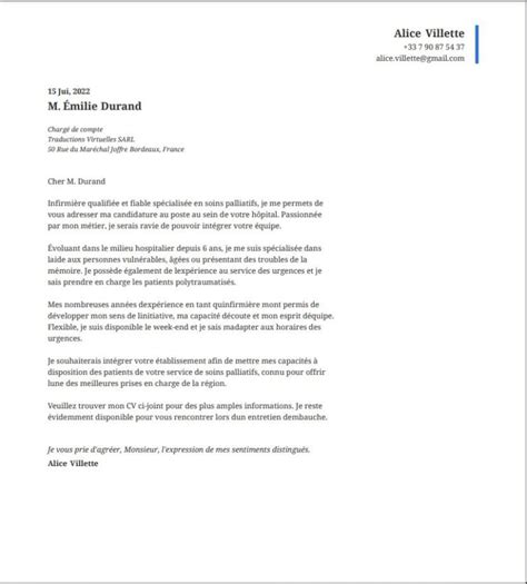 lettre de motivation dinfirmiere onlinecv