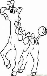 Girafarig Pokémon Coloringpages101 sketch template