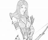 Warrior Guild War Coloring Drawings Pages Female Princess Ranger Yumiko Girl Wars Females Template sketch template