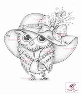 Owl Digi Whimsical sketch template