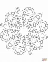 Coloring Snowflake Pages Bunting Flags Printable Snowflakes sketch template