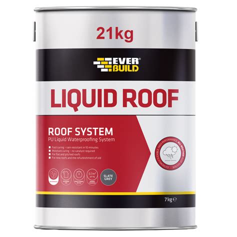 everbuild aquaseal liquid roof membrane coating kg grey aqliqrfgy