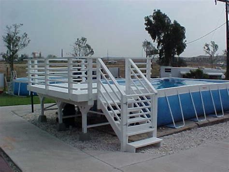 8 X 12 Above Ground Pool Deck Solid 2x6 Deck Boards 4x4 Posts Pvc