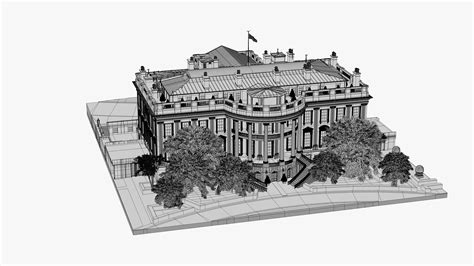 white house architectural  turbosquid