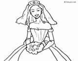 Coloring Wedding Bride Veil Dress Coloringcrew Brides Pages sketch template