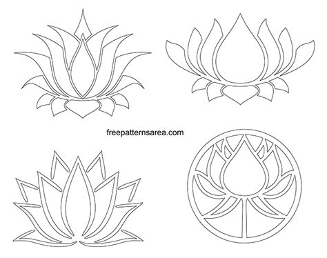 circle lotus symbol dxf graphic vector freepatternsarea
