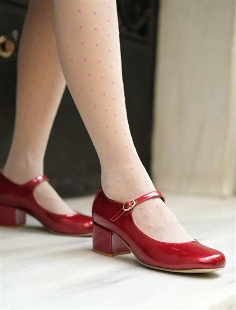 red mary janes patent mary janes mid heel red strap shoes etsy