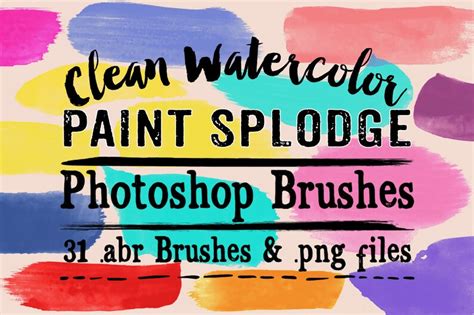 watercolor photoshop brushes clipart  clean watercolor etsy