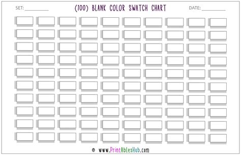 printable blank color swatch chart customize  print