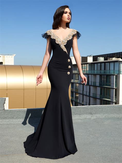 elegant black dress tony chaaya haute couture