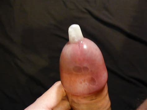 Big Uncut Cock Shaved Balls Condom Play Cum 16 Pics