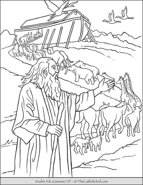 noahs ark animals coloring page thecatholickidcom noahs ark