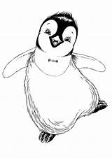 Feet Happy Coloring Pages Penguin Sketch Riley Mumble Eric Visit sketch template