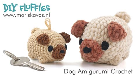 crochet  dog amigurumi toy keychain  beginners english