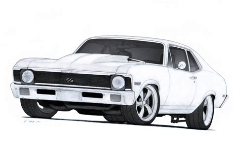 chevrolet nova ss pro touring drawing  vertualissimo chevy ss