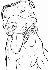 Dog Pitbull Coloring Pit Bull Pages Clipart Stencils Line Stencil Adult Drawings Drawing Pitbulls Undead Wolfie Silhouette Cute Tattoo American sketch template