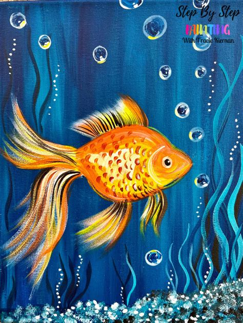 paint  goldfish acrylic painting tutorial tracie kiernan