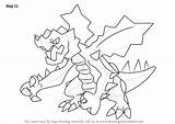 Druddigon Pokemon Drawing Step Draw Tutorials sketch template