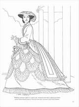 Coloring Pages Victorian Fashion Historical Woman Book Printable Women Mode Adult Color Dress Advanced Adults Ladies Fashions Jahrhundert Vorlagen Ausmalbilder sketch template