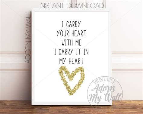 carry  heart   printable wall art  carry  etsy