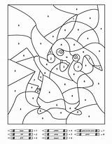 Pokemon Number Color Coloring Printable Pikachu Pages Worksheets Sheets Kids Numbers Printables Sheet Math Colouring Activities Drawing Para Con Preschool sketch template