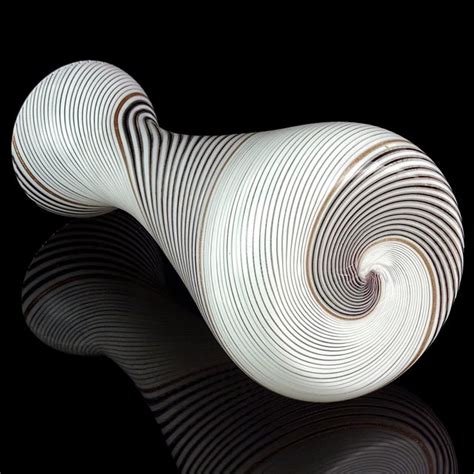 dino martens murano vintage black white swirl ribbons italian art glass