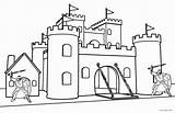 Castle Coloring Pages Knights Printable Kids Cool2bkids sketch template