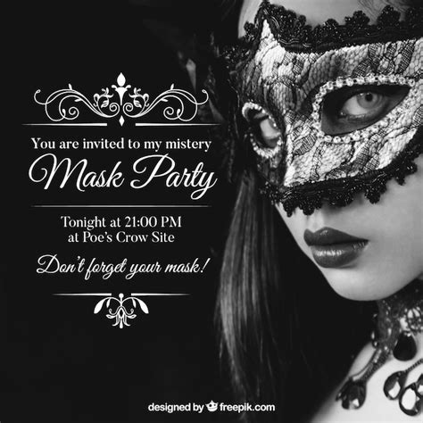 masks party invitation vector