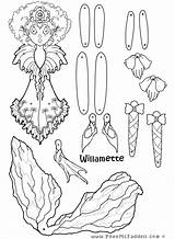 Coloring Puppets Cutouts Fairy Willamette Puppet sketch template