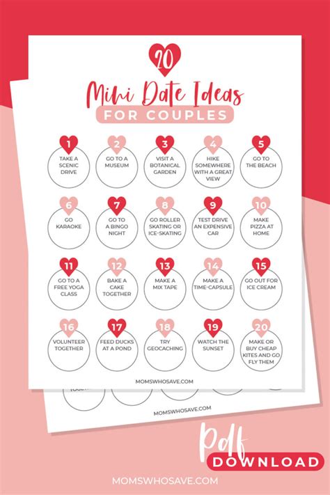mini date night ideas  married couples   printable