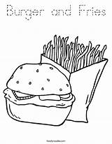 Fries Burger Coloring Built California Usa sketch template