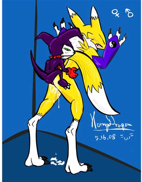 rule 34 anthro color cum digimon female from behind fur furry impmon