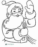 Santa Coloring Pages Waving Claus sketch template
