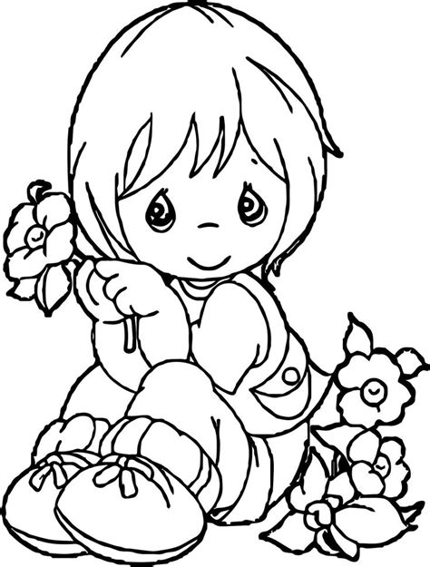 nice funny baby girl cute baby images coloring page precious moments
