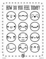 Coloring Pages Printable Feelings Emoji Emojis Kids Chart Faces Sheets Emotion Colouring Color Sheet Anything Printables Print Smiley Cute Nothing sketch template