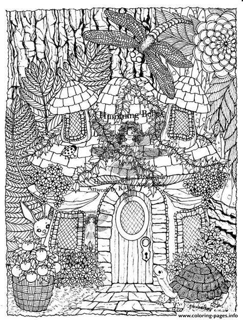 difficult fairies house coloring pages printable
