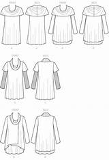Pattern Sewing Cowl Neck Top sketch template