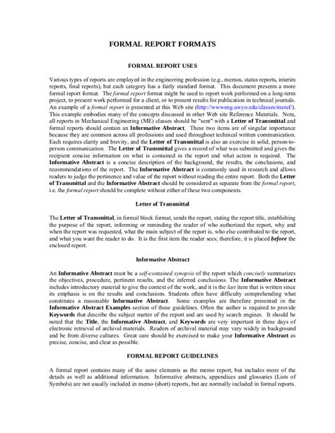 formal report  examples format  examples