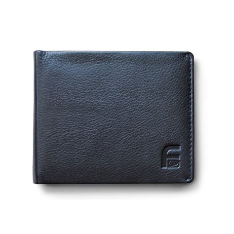 rfid blocking mens bifold wallet genuine deluxe black leather id
