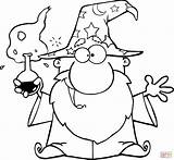Coloring Wizard Potion Pages Magic Crazy Drawing sketch template