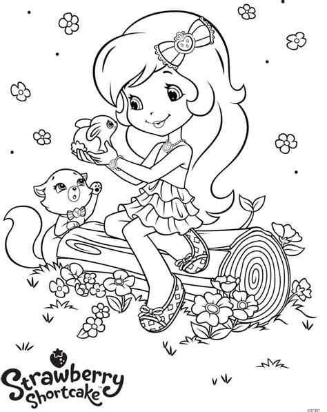 cute strawberry shortcake coloring pages  print